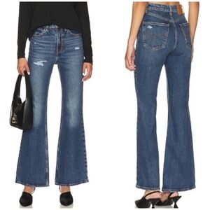 Levi's premium 70'S High Rise Flare Jeans Blue distressed 16880